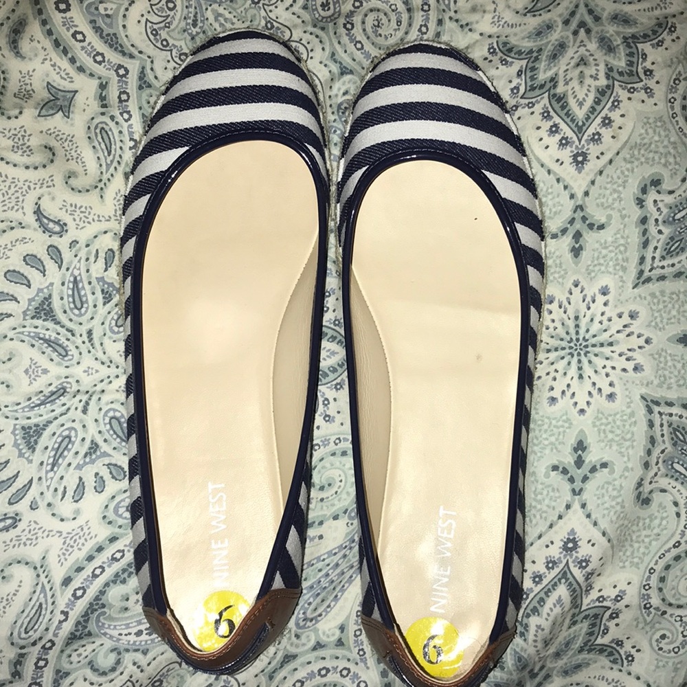 Navy & white flats
